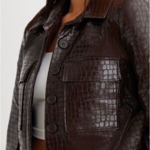 Dynamite Crocodile Faux Leather Blazer

#1308